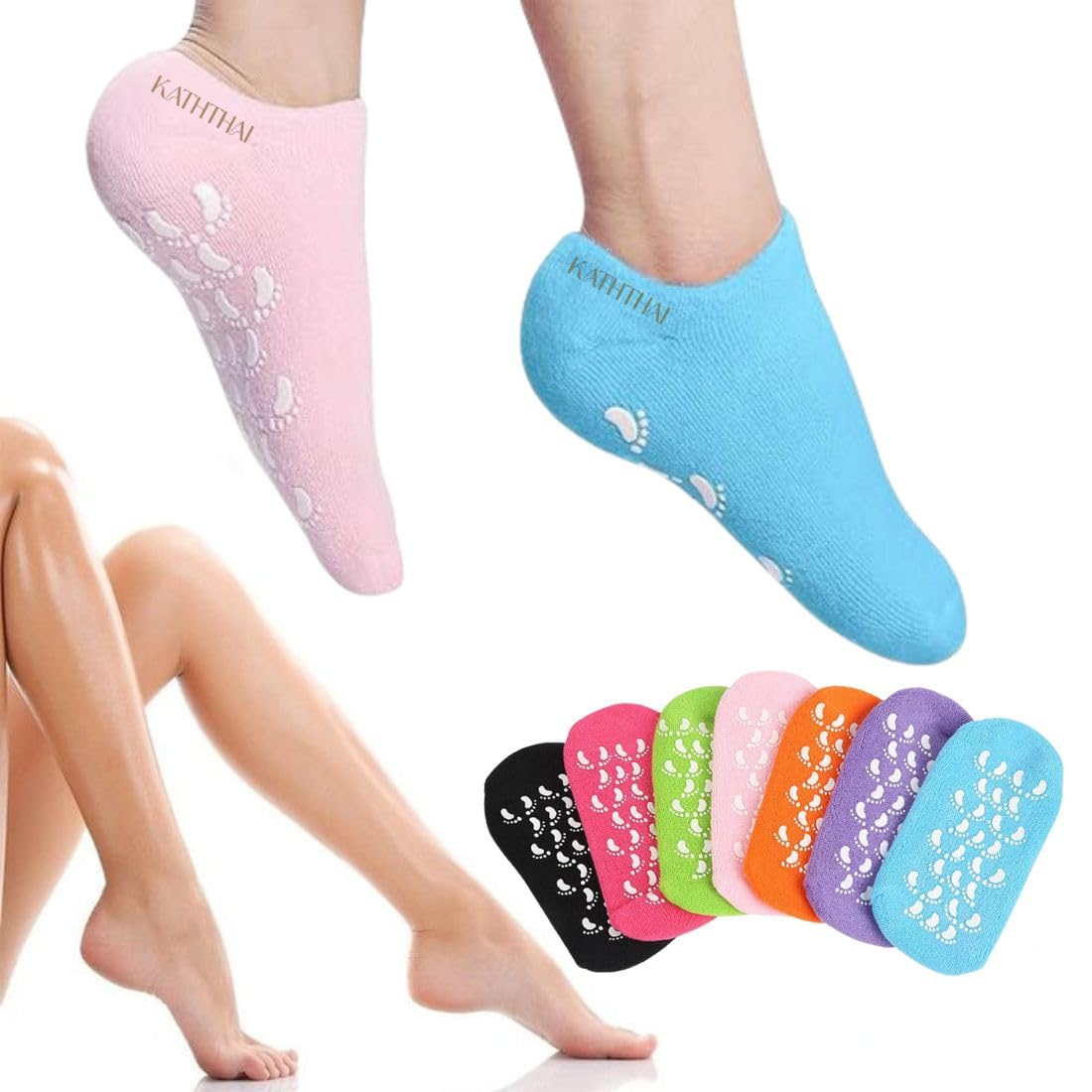 1 Pairs Moisturizing Socks - Silicone Socks for Dry Cracked Feet Women & Men - Gel Socks for Dry Cracked Feet Women - Lotion Winter Socks for Repairing and Softening Dry Cracked Feet Skins (Multicolor) (B0DJ7NNNGV) Amazon Price History, Amazon Price Tracker