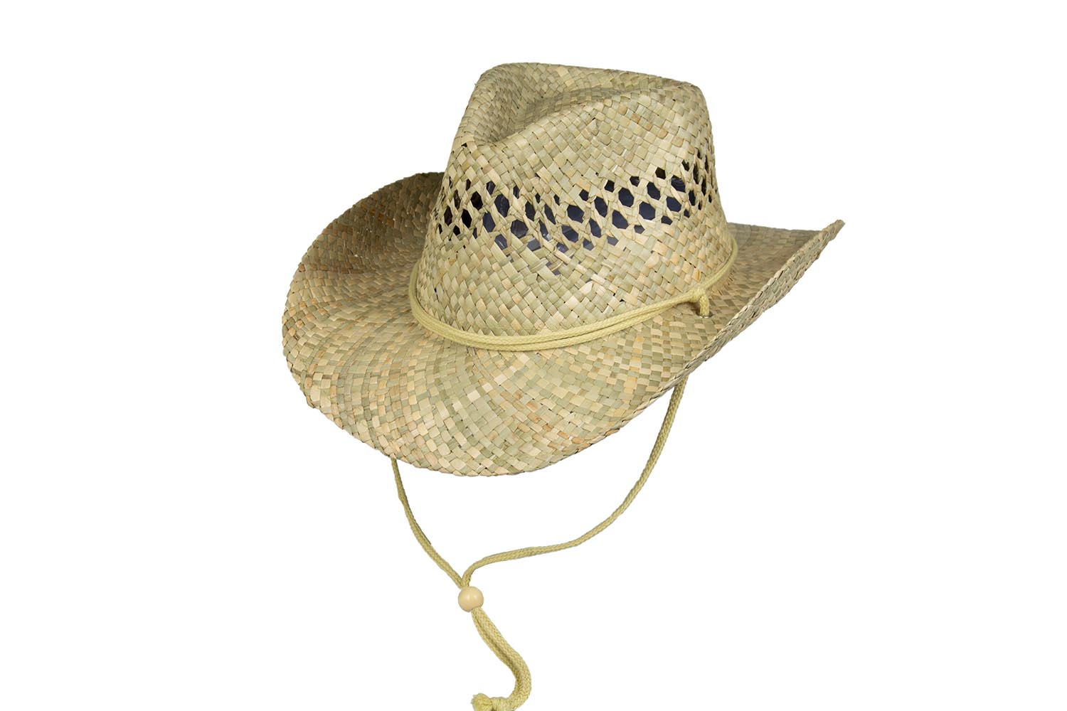 Dames cowboyhoed van stro met schelpenband | Western and Cowboy