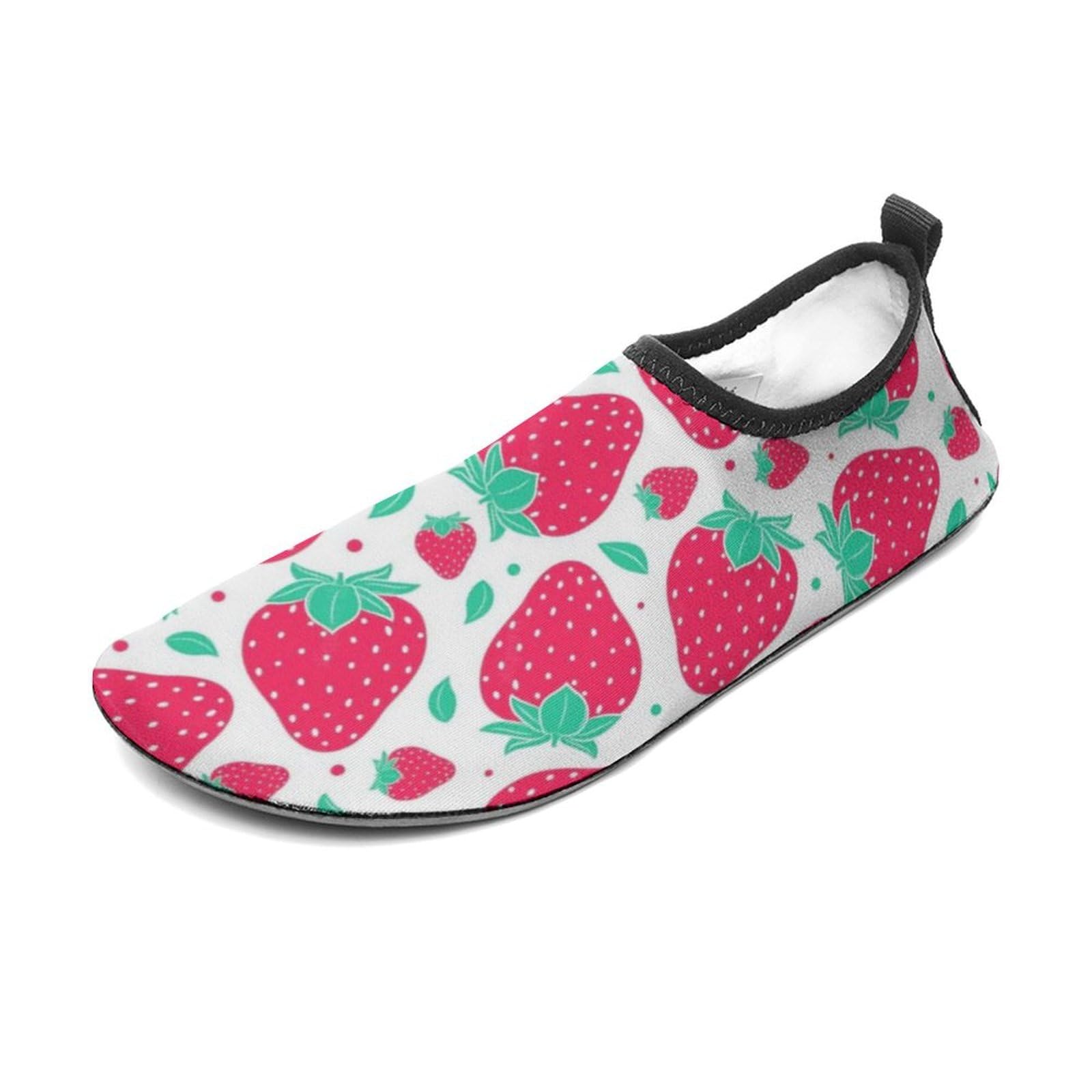 CSEMEIE Strawberries Pattern Water Shoes Beach Shoes Aqua Socks for Women Men Swimming Yoga