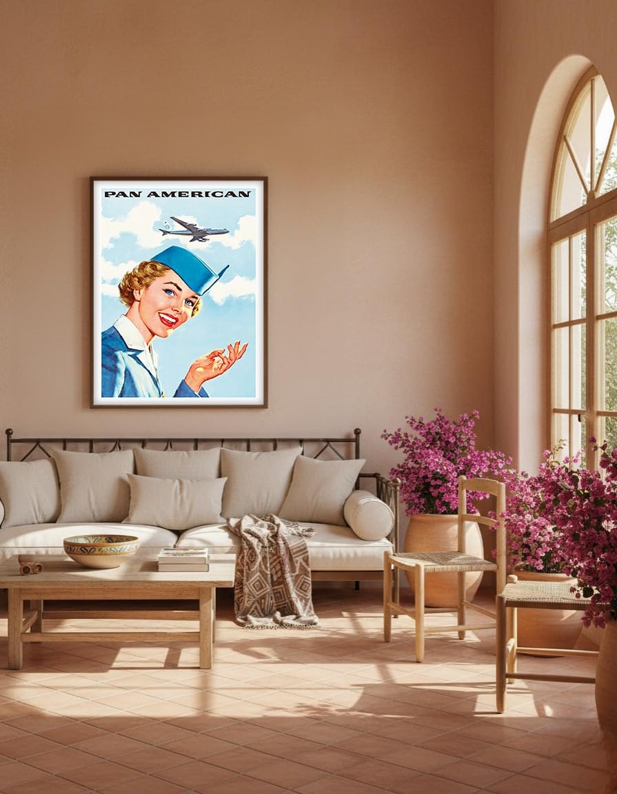 Amazon.co.jp: - ビンテージな航空会社のポスター c.1960s - アート