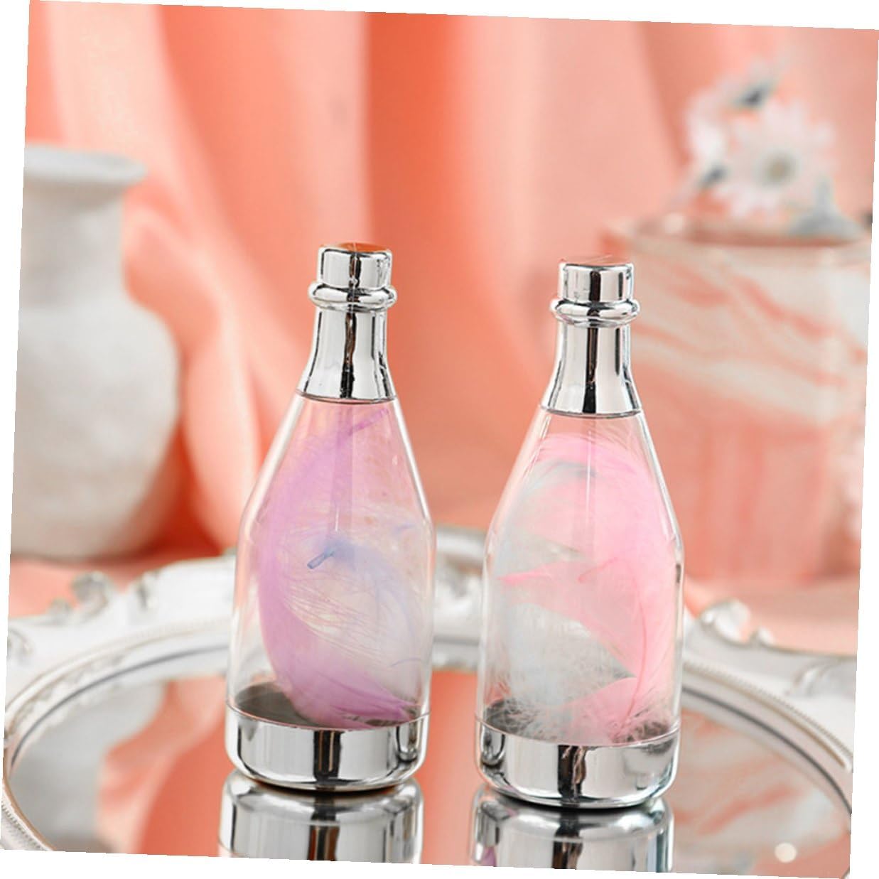 SAFIGLE 20pcs Silver Large Candy Bottle Containers Decorative Candy Boxes for Wedding Banquet Party Supplies Storage Case for Birthday Favor