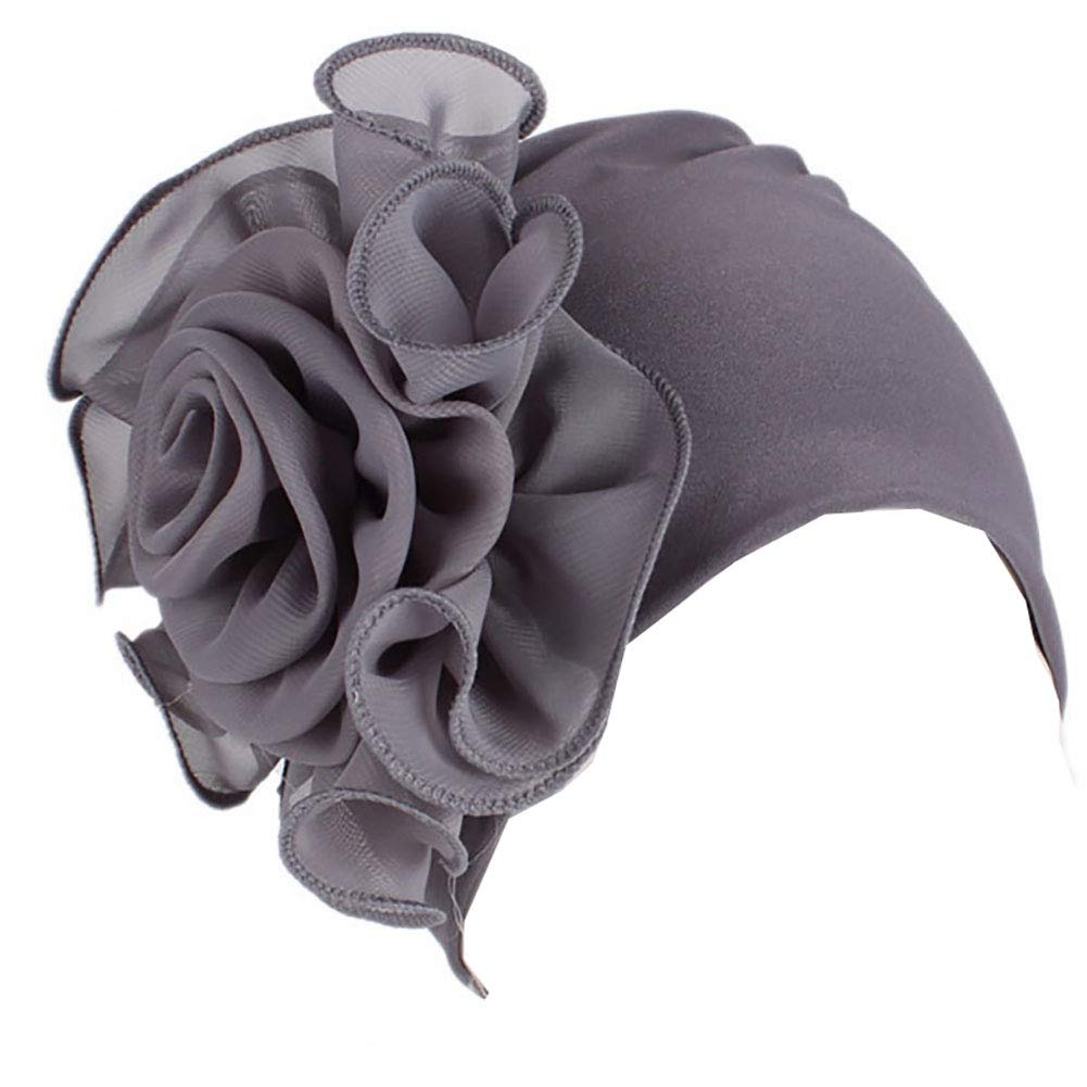 Ulalaza Women's Gray-Three Chemo Headwear Turbans Long Hair Head Headwraps Cancer Hats Scarf Gifts