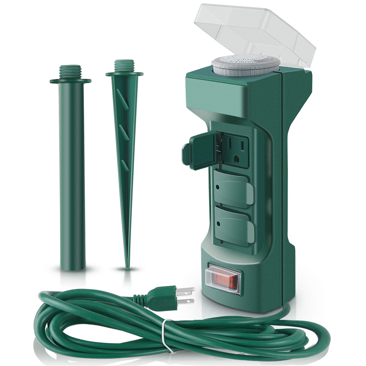 Buy Plugs Outdoor Power Stake Timer with Waterproof Safety Cover