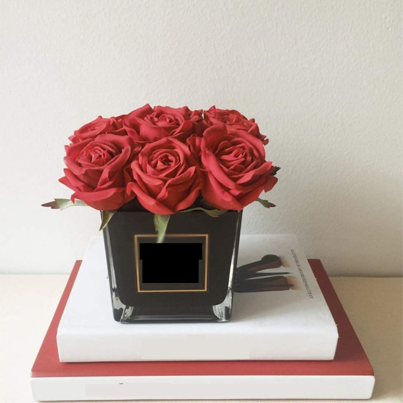 Decorazioni Domestiche Fiori Splendidamente Artificiali Rosa Rossa Simulazione Floreale Set da Tavolo Decorativo Fiori Finti