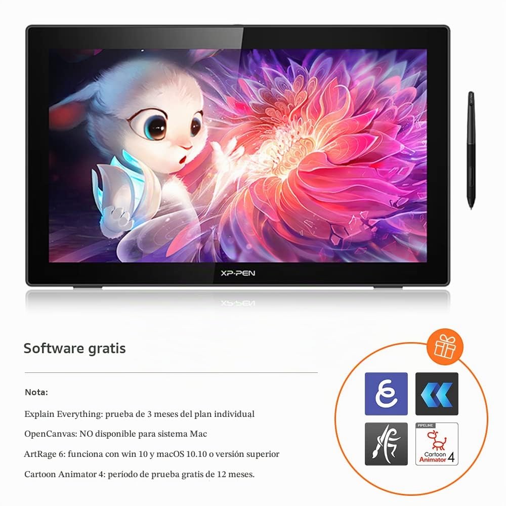 XPPen Artist 22 2nd Tableta gráfica con Pantalla 21,5" 8192 Niveles | Tableta gráfica Dibujo Digital sRGB ≥122%, Tableta de Conexión Tipo C Compatible con Móviles Android