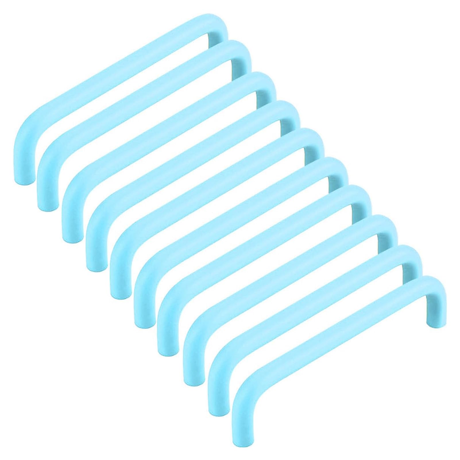 RSWZSFL 10 Pcs Kitchen Cabinet Handles Colourful Cabinet Knobs Cupboard Handles Furniture Pull Aluminium Door Handles Drawer Knobs for Drawer Wardrobe Children's Room Furniture (Blue,Pitch:160mm)