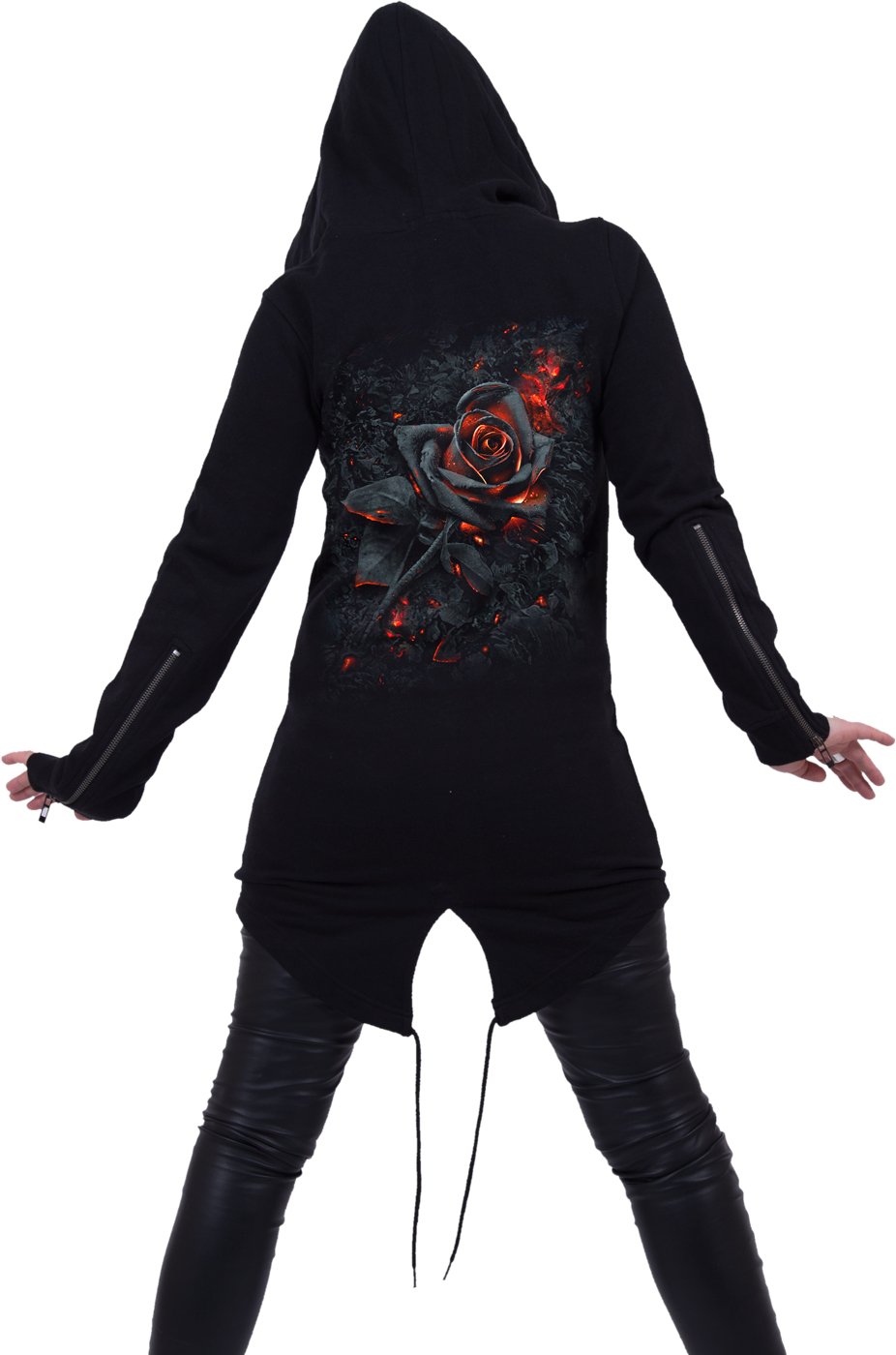 Spiral Burnt Rose Donna Felpa Jogging Nero 100% Cotone Regular