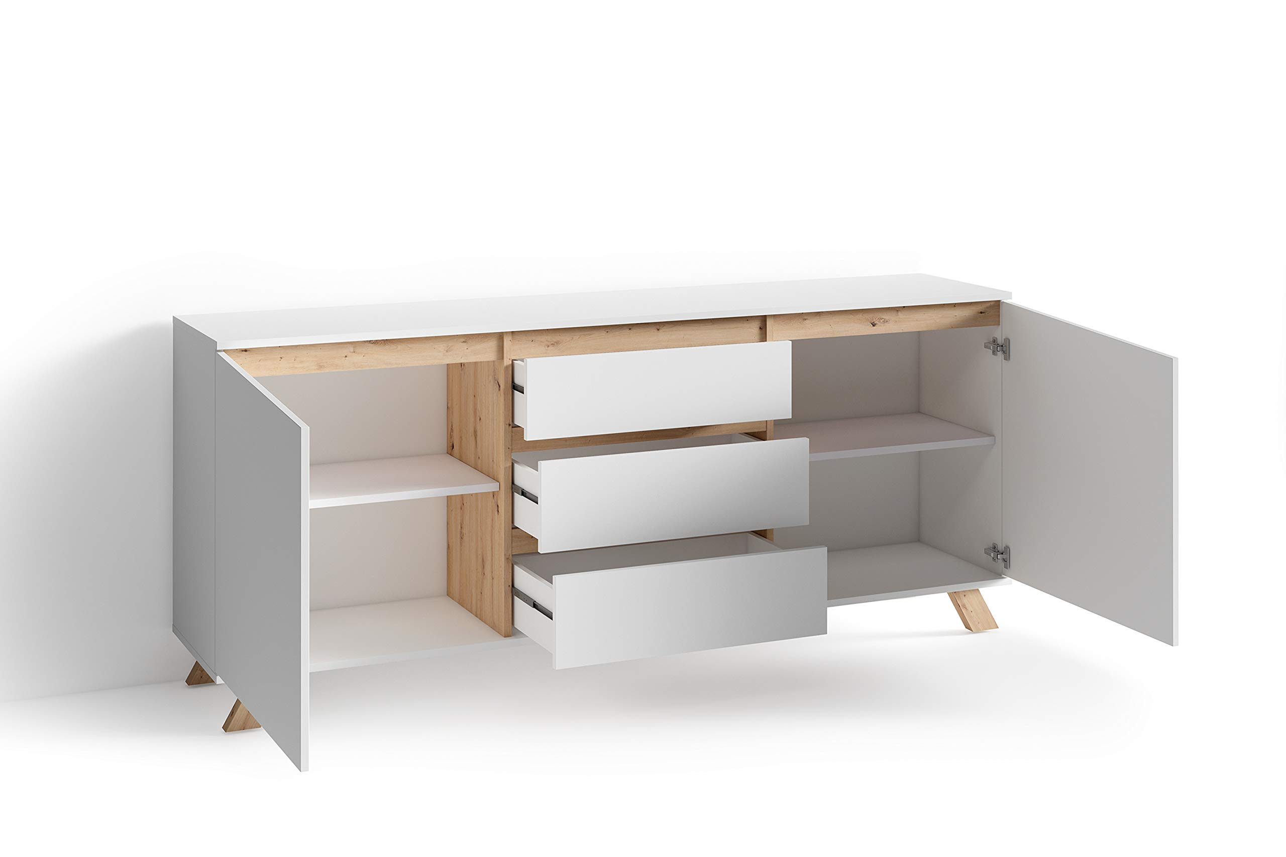 byLIVING Sideboard Valentin, Schrank mit 2 Türen und 3 Schubkästen