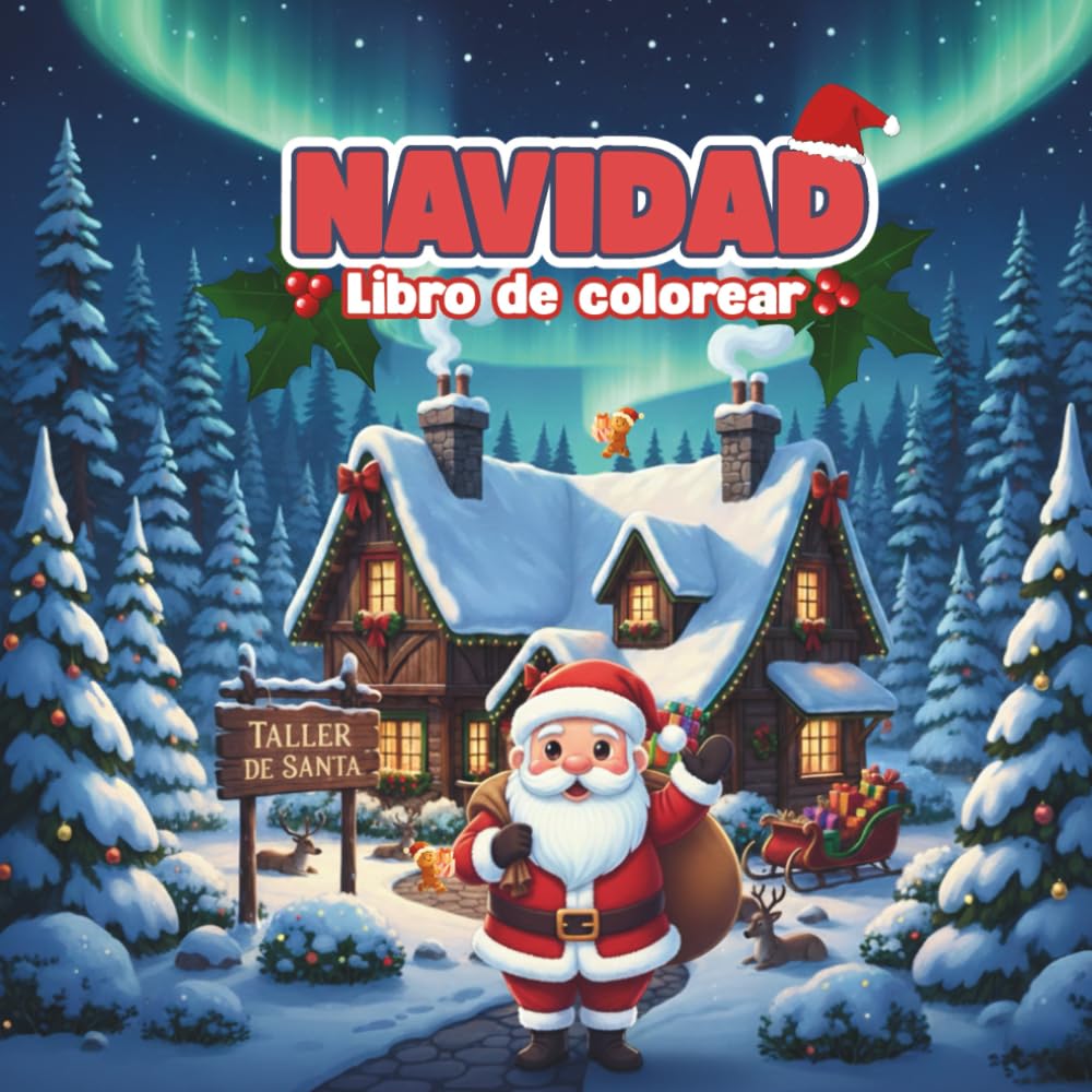 Libro de Colorear de Navidad para Niños: Diseños Fáciles y Entretenidos: Líneas Gruesas, Formato Grande y Diseños Sencillos | Regalo Navideño Perfecto para Niños y Niñas de 2, 3, 4 y 5 Años
