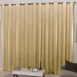Cortina para Sala e Quarto 3,00m Larg. x 2,50m Altura Tecido Cetim Amassadinho - Dourado