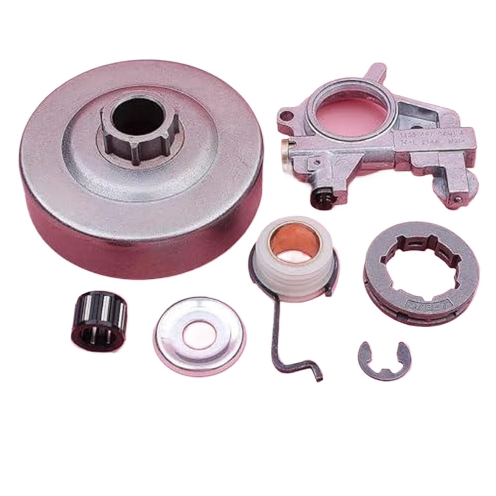Reemplazo del embrague de herramientas de jardín, BTFWM Kit de engranaje helicoidal de bomba de aceite con rodamiento de piñón de tambor de embrague de 3/8 y 7 dientes, for motosierras STIHL, MS361 11