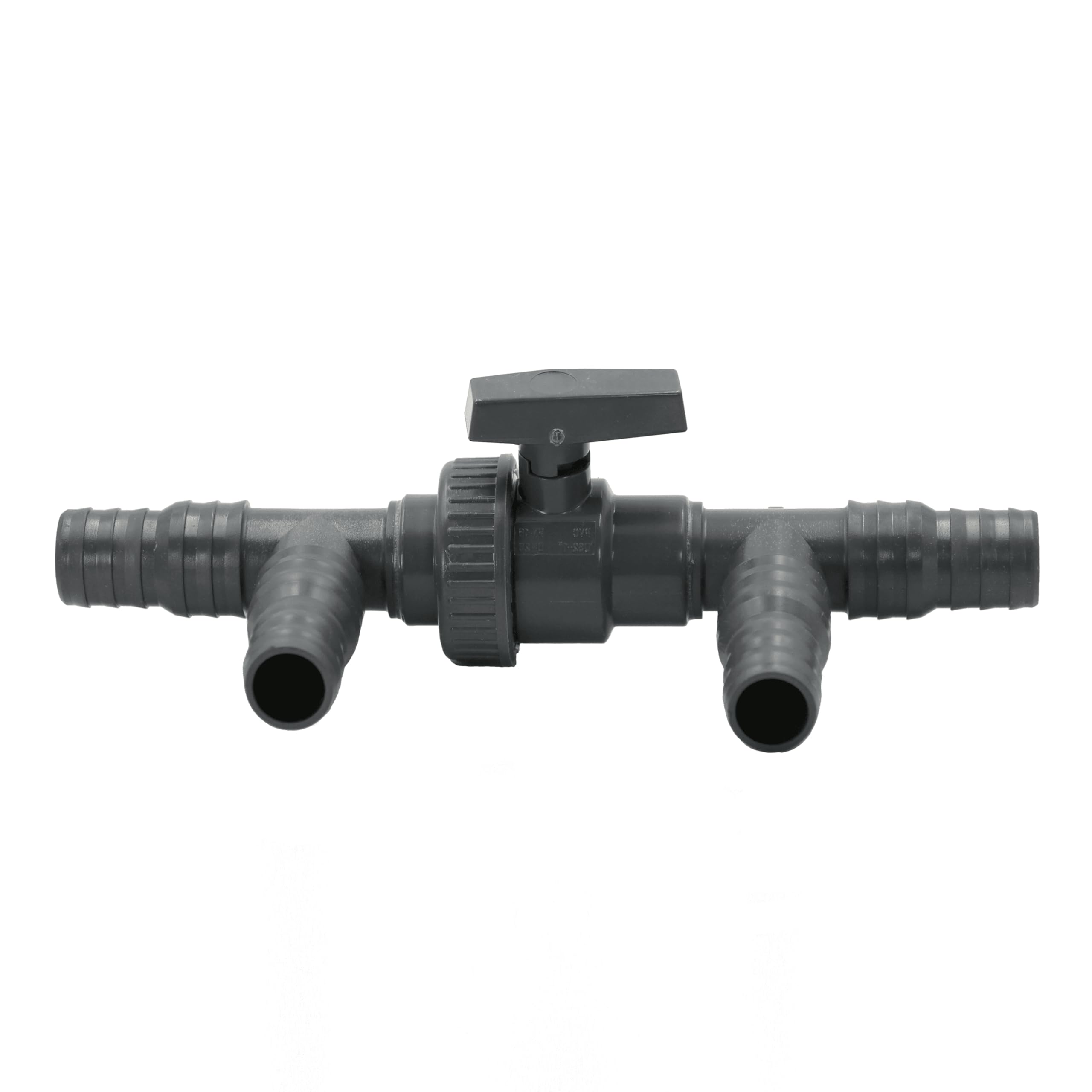 HAF 3 Wege Solarweiche / 3 Wege Ventil mit Absperrhahn | 2-Teiliges Bypass Set mit 32mm & 38mm Schlauchtüllen zum Anschluss von Solarkollektor, Poolheizung, Wärmepumpe, Heizmatte oder Sandfilteranlage