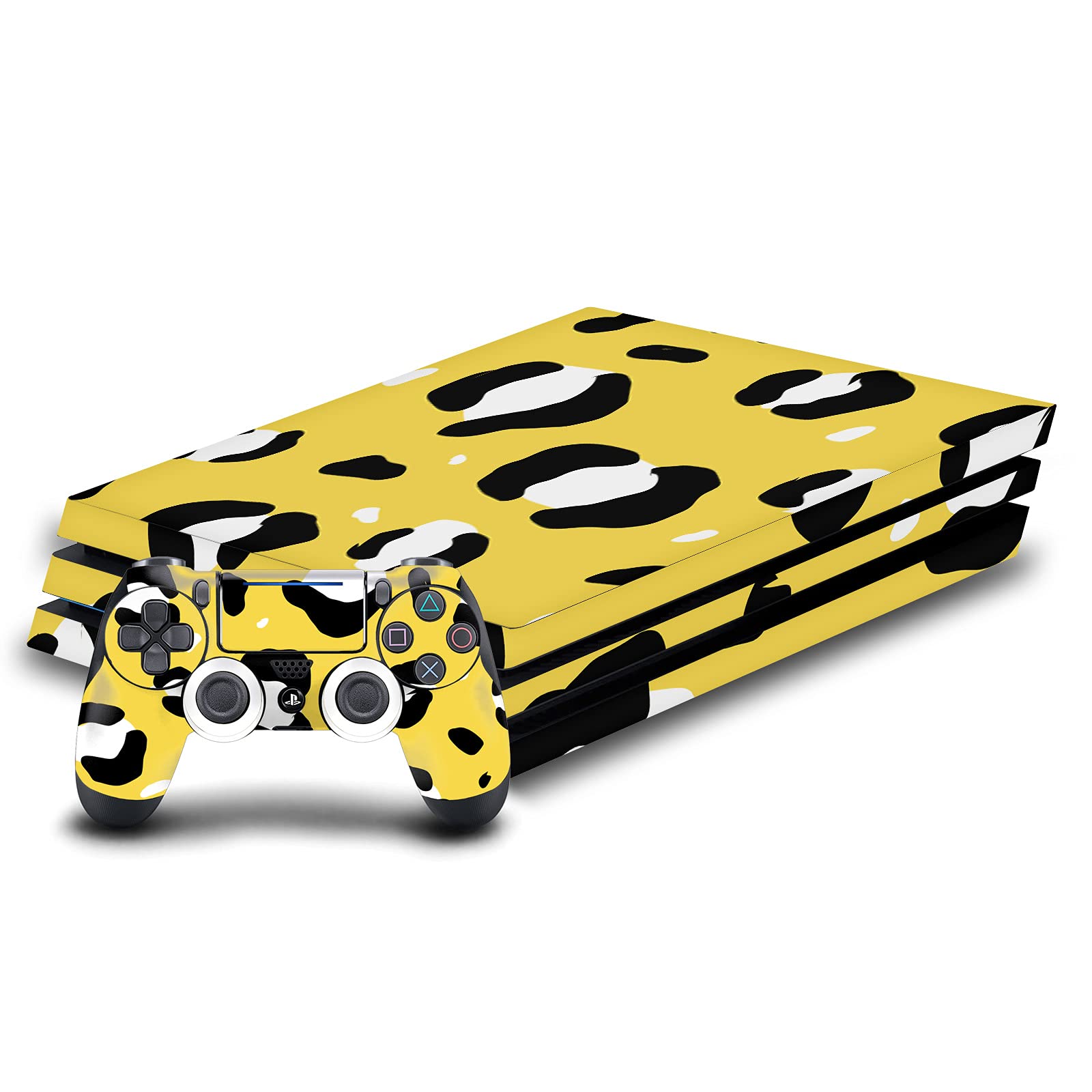 Skin Vinyle PS4 Pro Léopard Jaune Head Case Designs - Autocollant Console et 2 Manettes