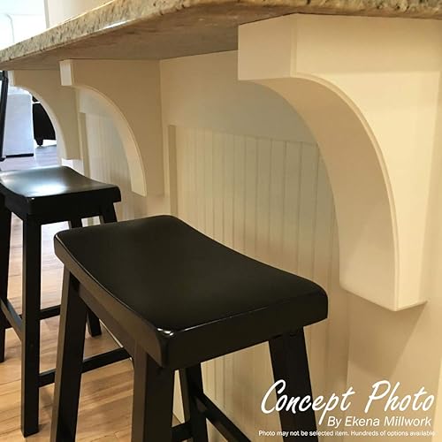 Miniatura 10 de Ekena Millwork BKT01X06X08BURW Soportes de madera de baluarte, 1 12 pulgadas de ancho x 6 pulgadas de profundidad x 8 12 pulgadas de alto, madera de