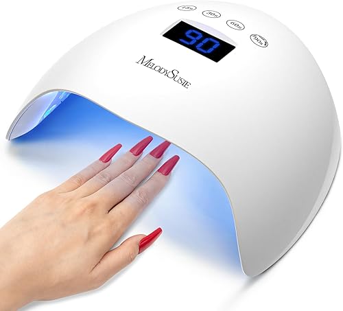 MelodySusie EOS 3 - Lámpara de uñas LED UV de 48 W, color blanco, secador de uñas profesional para esmalte de uñas de gel con 4 temporizadores de