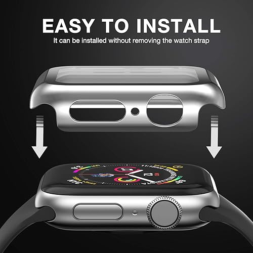 Miniatura 4 de Funda compatible con Apple Watch de 1.496 pulgadas Series 321con protector de pantalla de vidrio templado integrado, ultradelgado, cubierta