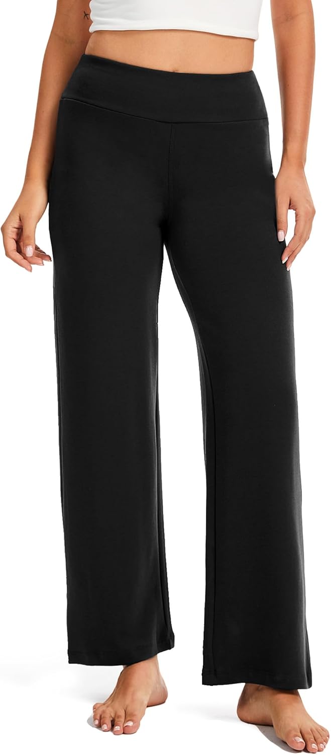 GYS Womens Sweatpants High Waisted Straight Leg Yoga Pants Open Bottom Sweatpants Cloud-Soft Breathable Stretchy Lounge Pants