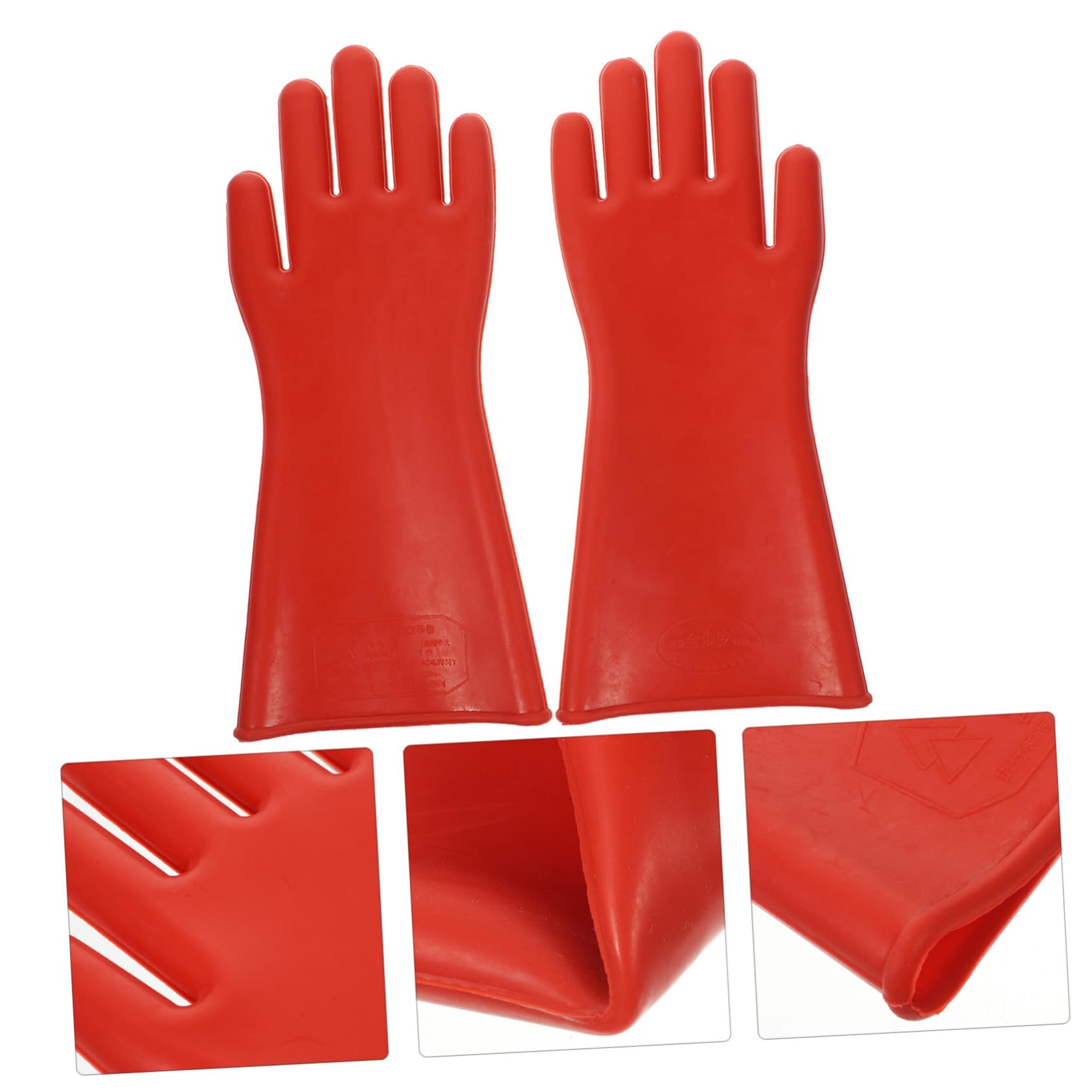 Cabilock Moufles Isolants Résistance Haute Pression en Caoutchouc Rouge pour Électricien Protection Confortable et Antidérapants pour Travail en Extérieur et Intérieur