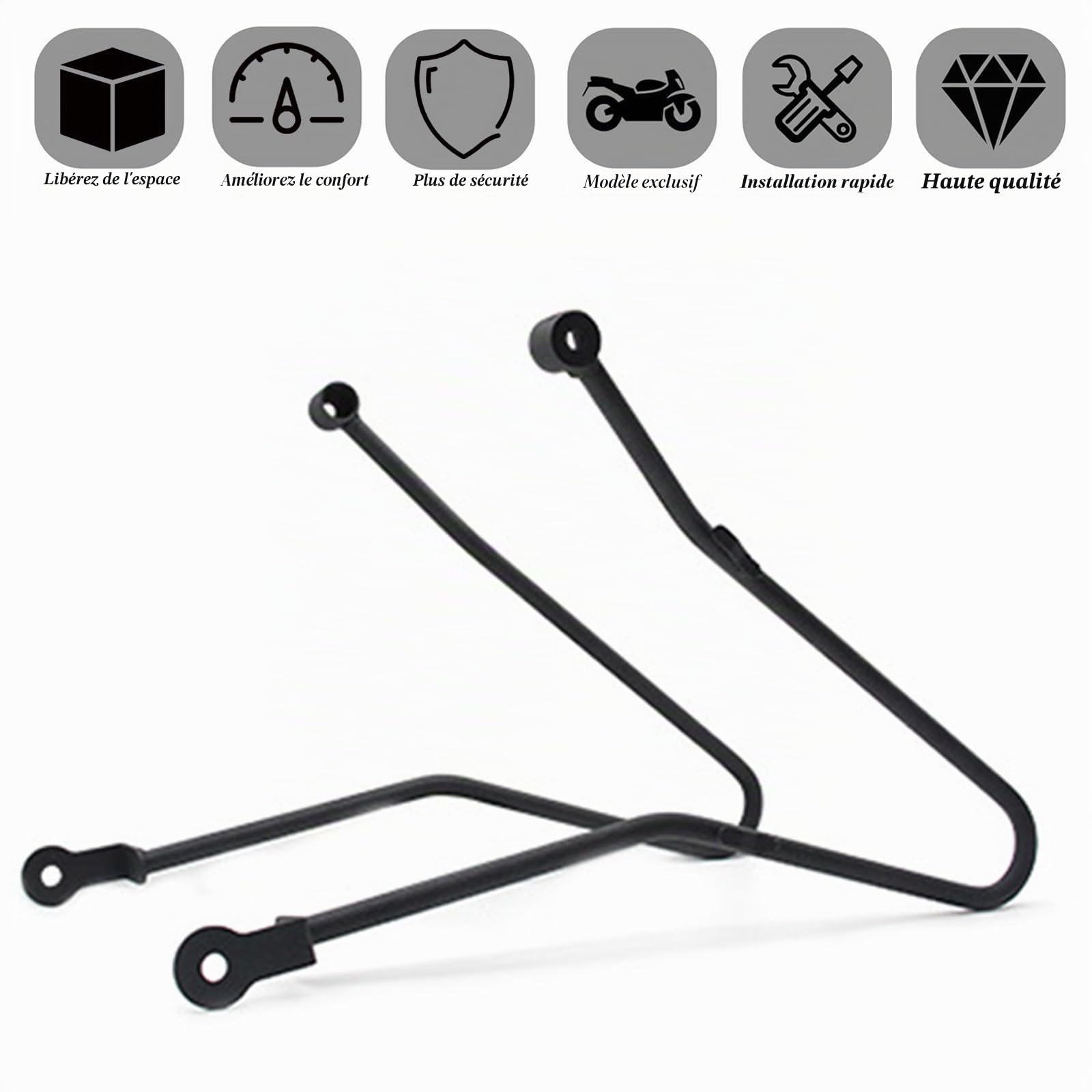 Porte-bagages latéral en fer pour moto, porte-bagages de voyage robuste, compatible avec Triumph Bonneville T100 T120 T900 (chromé)