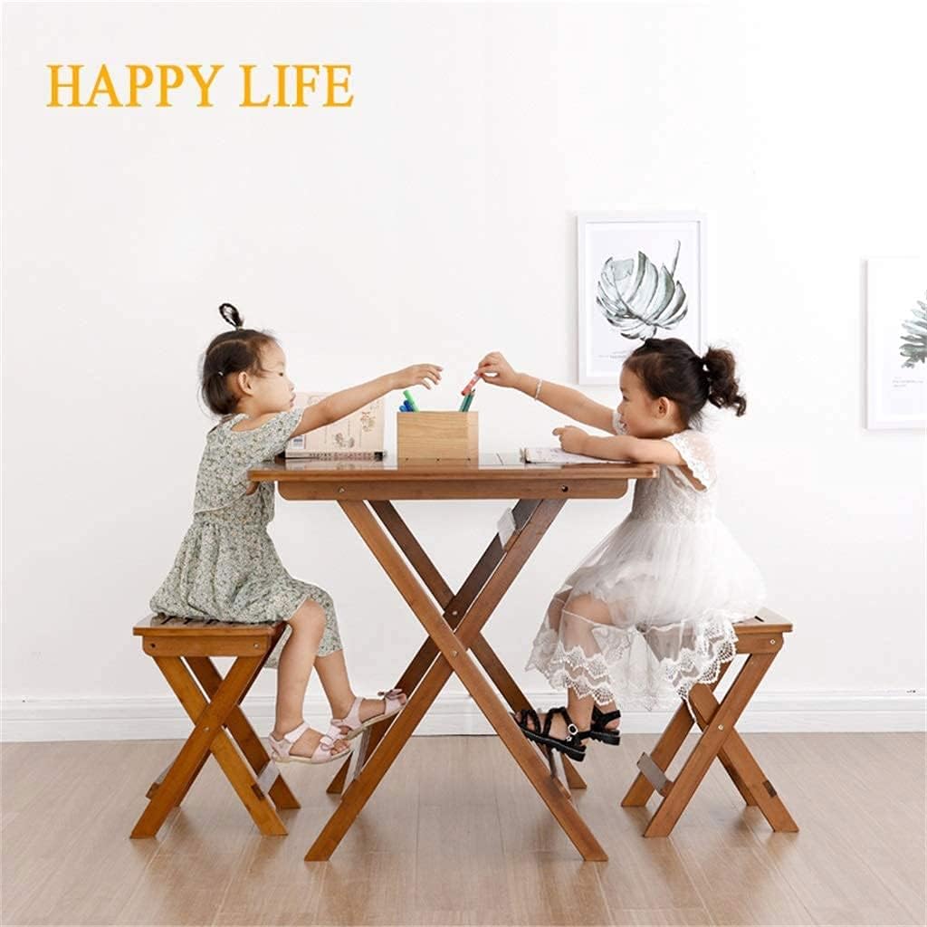 Stylish and Convenient Folding Stool Solid Wood with Ergonomic Thickening Material Green Sheet