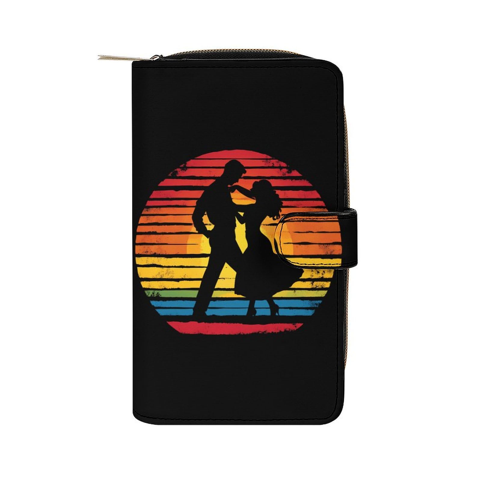 Salsa Dancing Dancer Vintage Long Wallet PU Leather Credit Card Holder Durable Zippered Purse Clutch Wallet