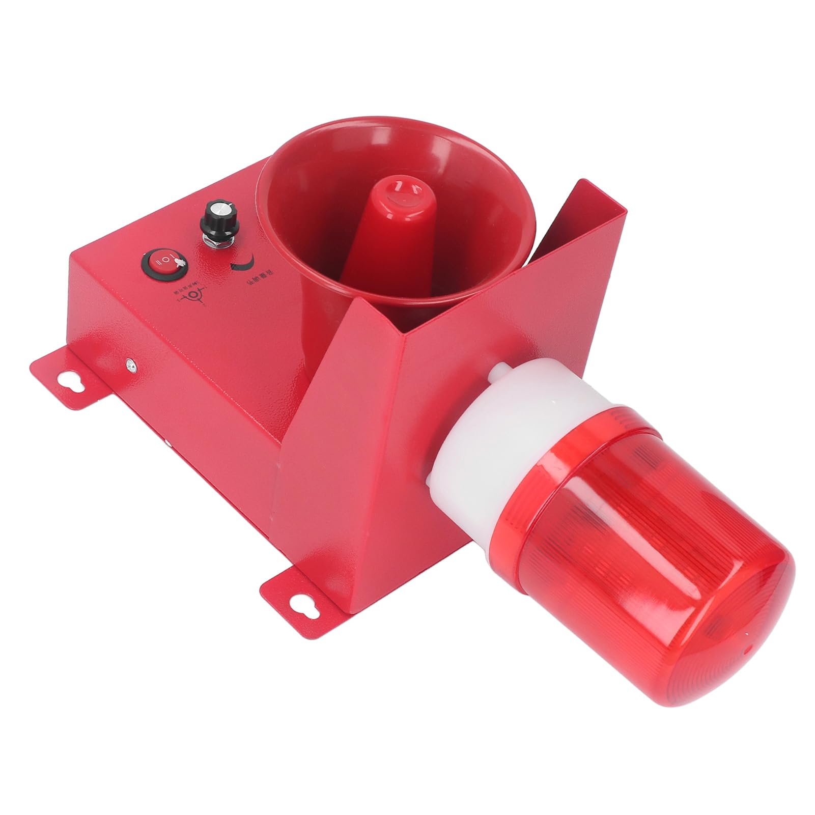 Alarma de Sirena Industrial 55W 130db Volumen Ajustable Alta Potencia Impermeable Alarma de Luz de Sonido Estroboscópica de Emergencia para Sitios de Construcción, Fábricas