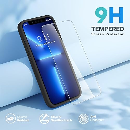 Miniatura 1338 de Miracase - Funda diseñada para iPhone 11 con protector de pantalla, funda de goma de silicona líquida, protección total contra caídas y a prueba