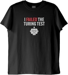 I Failed The Turing Test Robot İkonlu Baskılı Siyah Tişört