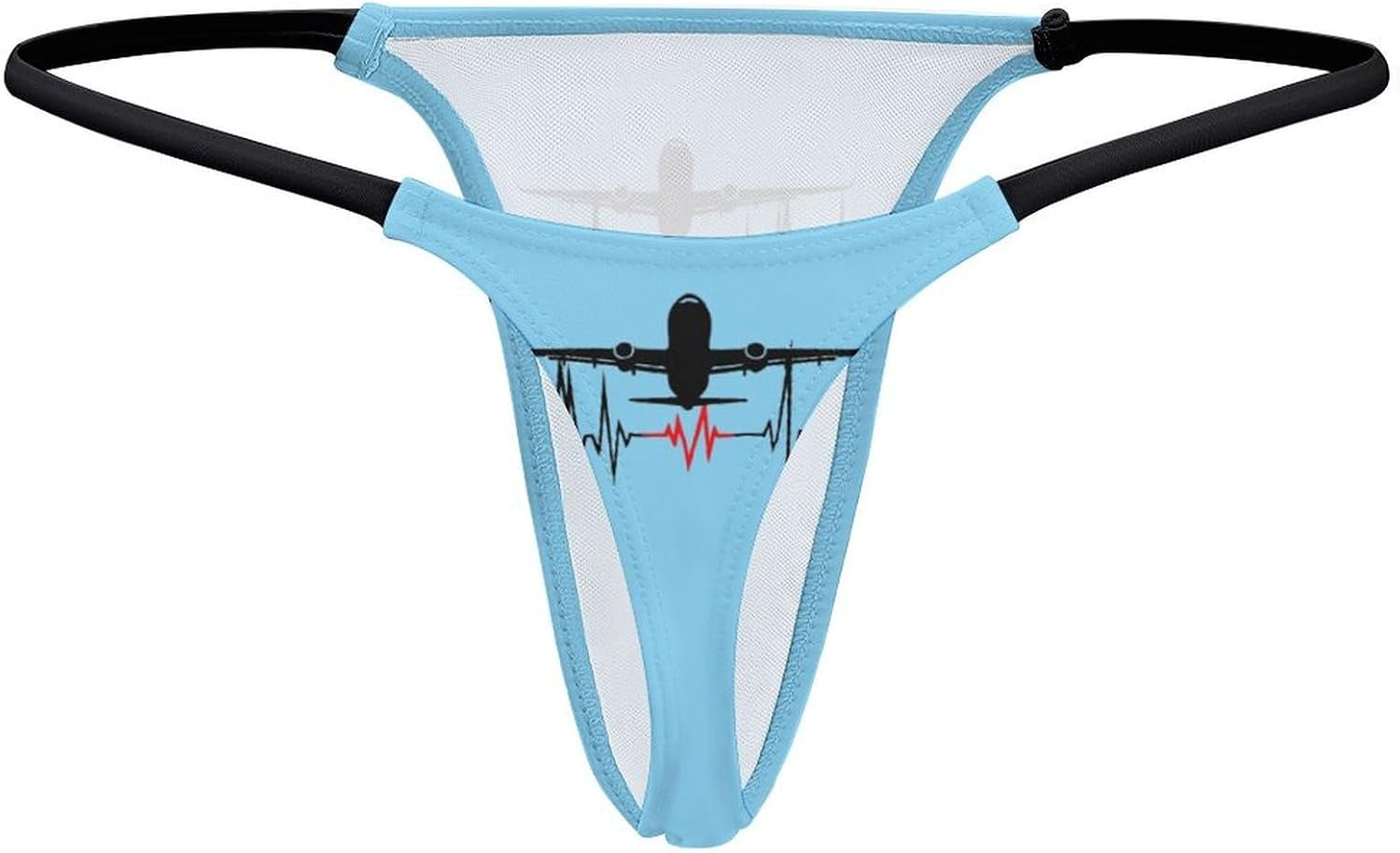 Airplane Heartbeat Thongs for Women Underwear G-String Panties | Breathable,Low Rise Panties,T-back,Sexy,Briefs,No Show Thongs