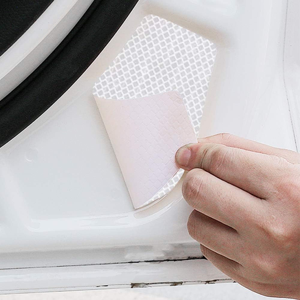 KUNGKIC for Tesla Model 3 Car Door Open Warning Reflective Warning Stickers Decal Protection Sticker Reflective Safety Decoration Interior Trim Accessory Compatible with 2017-2023 4 Pcs (White)
