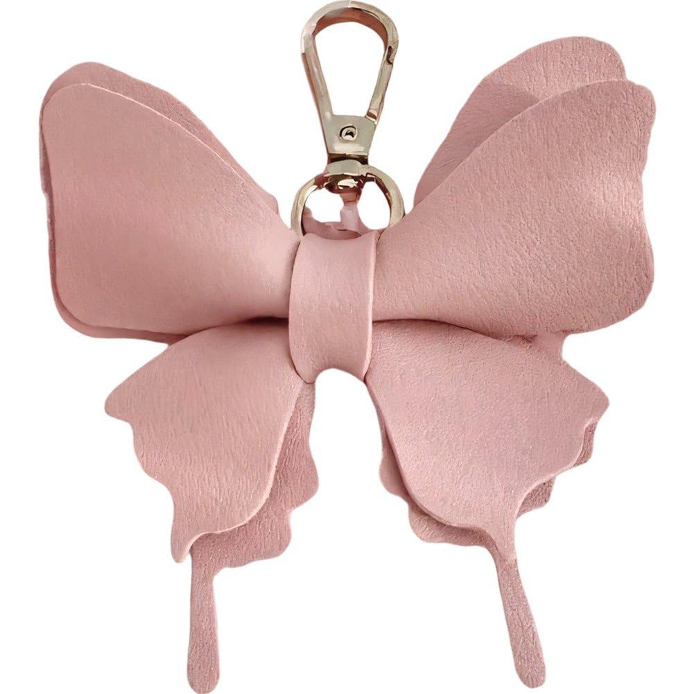 Sanfly Leather Butterfly Pendant Keychain Retro Colorful Butterfly Key Ring Charm Car Bag Wallet Hanging Accessories for Women Girls