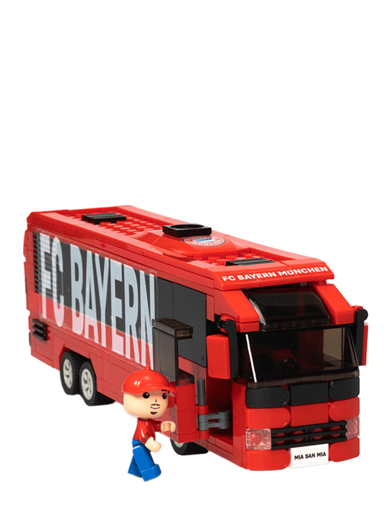 FC Bayern München Klemmbausteine Mannschaftsbus (Rot) I 340 Teile Bausatz für Kinder ab 6 Jahren I Kompatibel mit Klemmbaustein-Systemen I Offiziell lizenziert