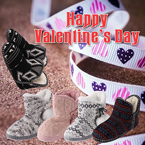 Home Slipper Bootie Slippers Women's Woolen Yarn Plush Lining Fuzzy Warm Indoor Ankle Boots2