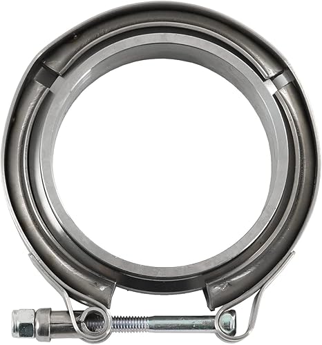 Miniatura 7 de JDMSPEED Nuevo Kit de brida y abrazadera de banda en V de 3 "2 piezas de repuesto de acero inoxidable para tubos descendentes de escape Turbo (2)