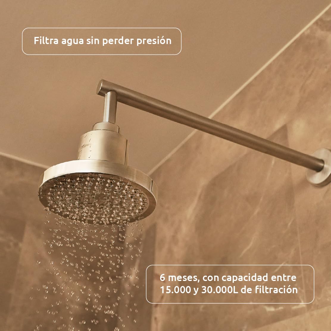 Tappwater ShowerPro Rain SMR Recambio – Cartucho para cabezal ducha con filtro ShowerPro Rain. Filtra +70 sustancias. Con tecnología KDF-55 y SMR, para piel hidratada y cabello suave y fuerte
