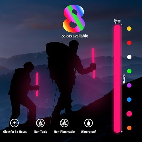 Miniatura 2 de Varillas incandescentes de grado industrial de 16 pulgadas a granel, 5 unidades de barras de luz gigantes brillantes que brillan en la oscuridad,