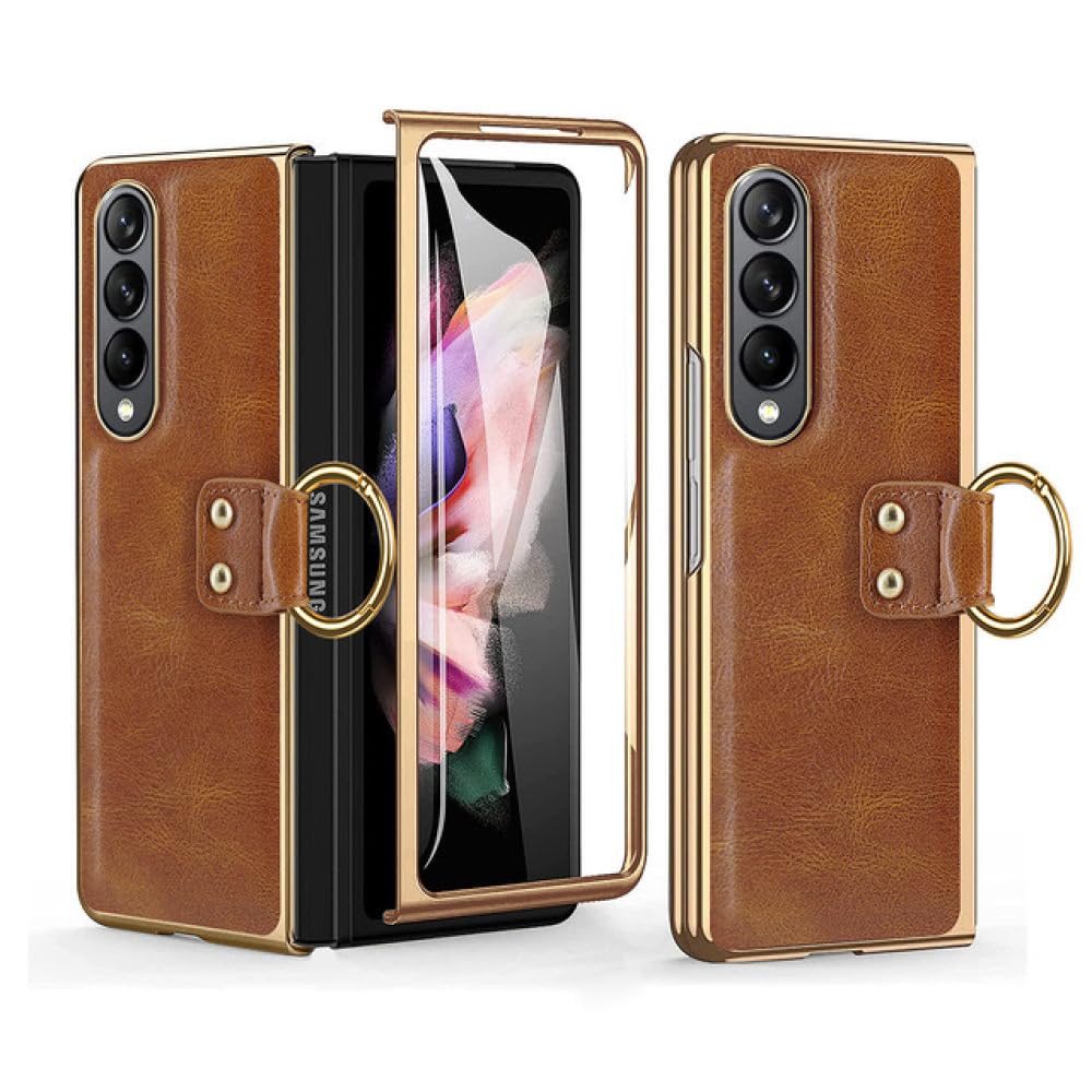 Étui de luxe en cuir pour Samsung Galaxy Z Fold 4 3 2 avec support intégré