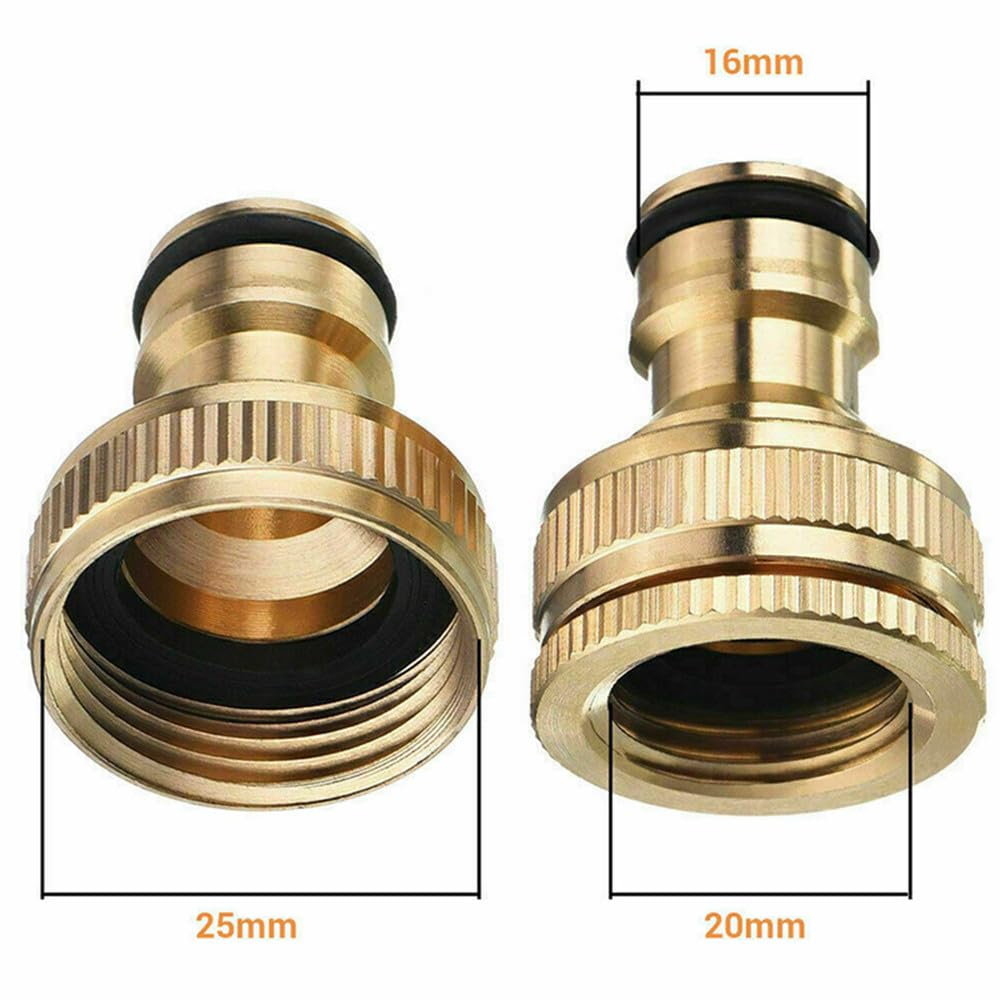 Adaptador de latón G3/4 a G1/2, conector universal para grifo de manguera de jardín, conector rápido hembra, accesorios para herramientas de jardinerí