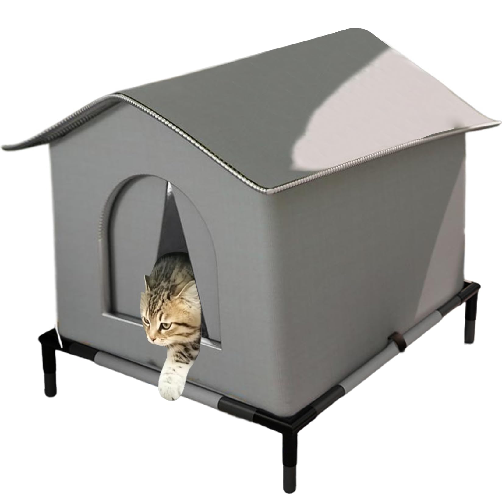 Niche d'extérieur pour chat haut de gamme abri sécurisé au sol surélevé