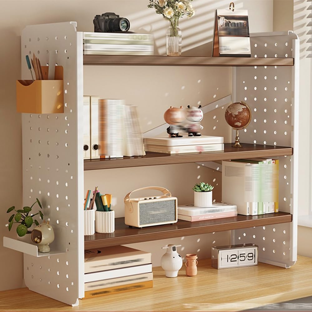 KfweOl Adjustable Desktop Bookshelf, MultiLayer Desktop