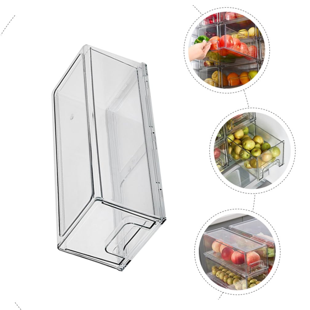 NUOBESTY Organizador para Nevera Gran Capacidad, Caja de Almacenamiento Pet Transparente, Fácil de Limpiar y Extraer, Adecuado para Congelador y Armarios de Cocina