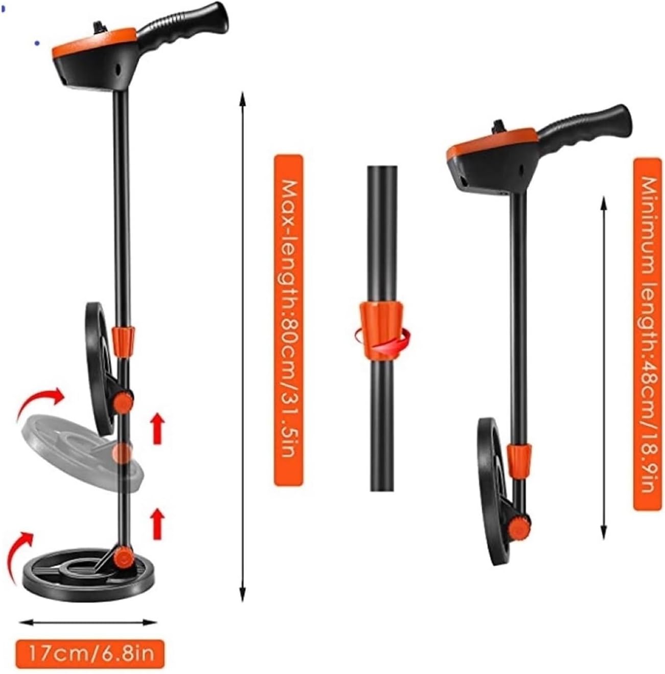 子供用ゴールド金属探知機 10-100cm、高感度、全金属&amp;ディスクモード、ピンポインター 6.8インチコイル、子供へのギフ