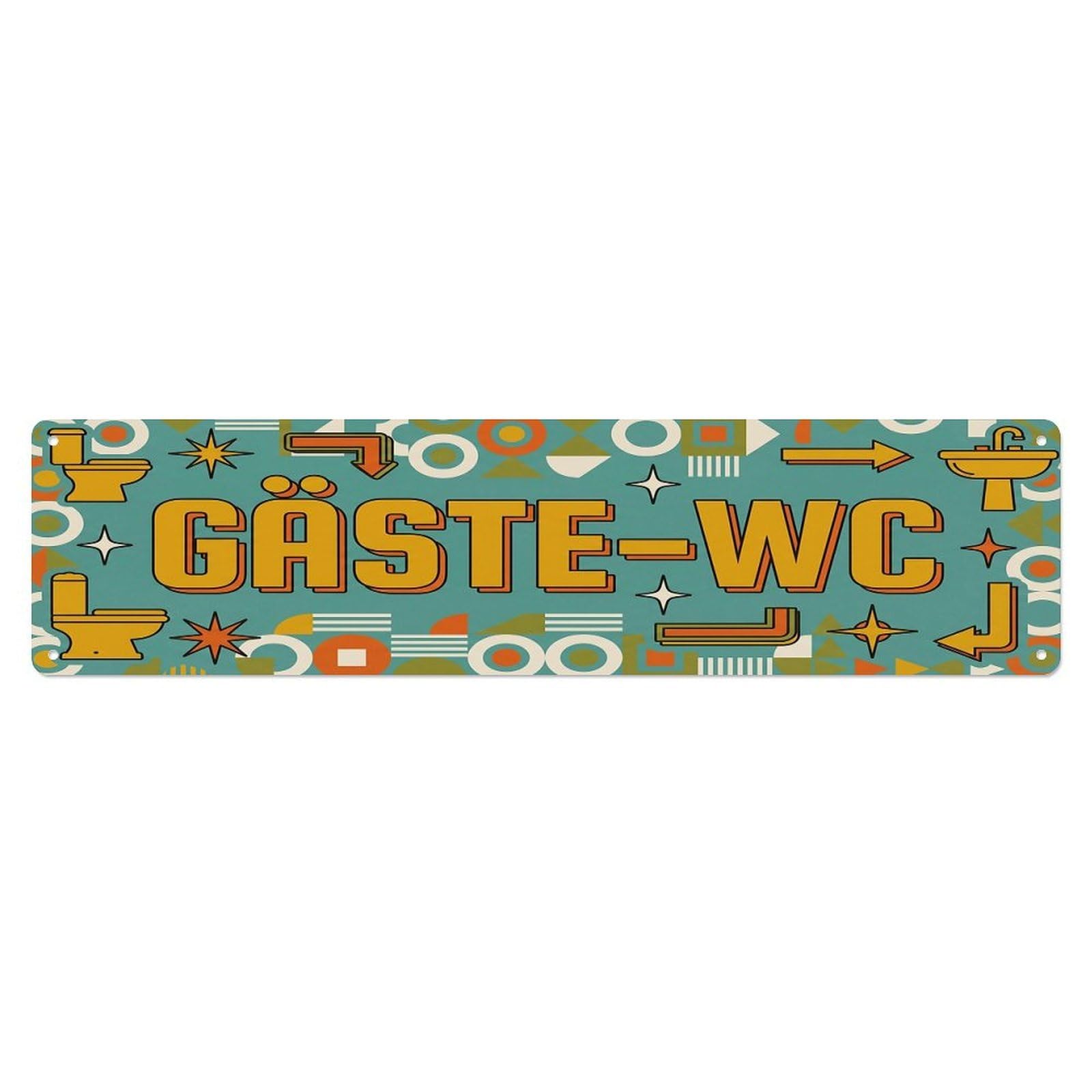 Retro Bold Cafe Facility Toilet(WC) Door Metal Tin Sign Plaque Wall Decor for Cafe, Club Bar, Office, Home Garden Metal Poster 4x16Inch