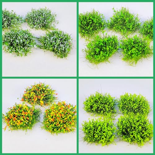 Cayway 24 Pz Flower Grass Tufts Juego de Mesa de Arena, 12 Color Mechón de Césped Estático para El Paisaje del Jardín de Bricolaje - imagen 4