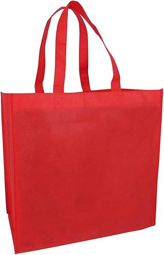 Miniatura 1 de (Juego de 12) 12 Pack- Barato no tejido grandes promocionales bolsas de comestibles (rojo)