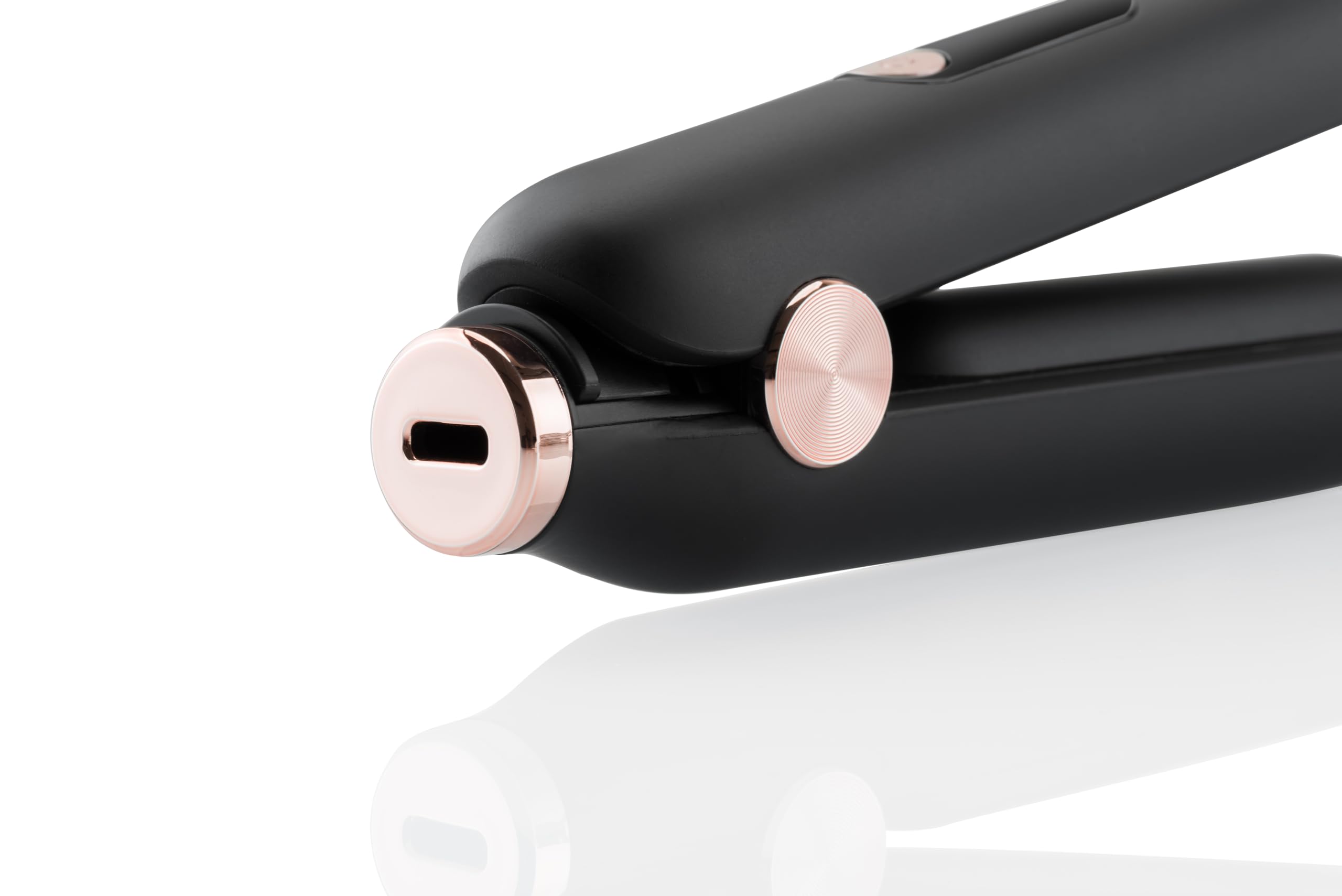 ETA Glätteisen Fenite Black I kabelloser Betrieb I 3 Temperaturstufen: 150/165/180 °C I Hochwertiger 3,7V Li-Ion-Akku I Reiseetui I USB-Ladekabel