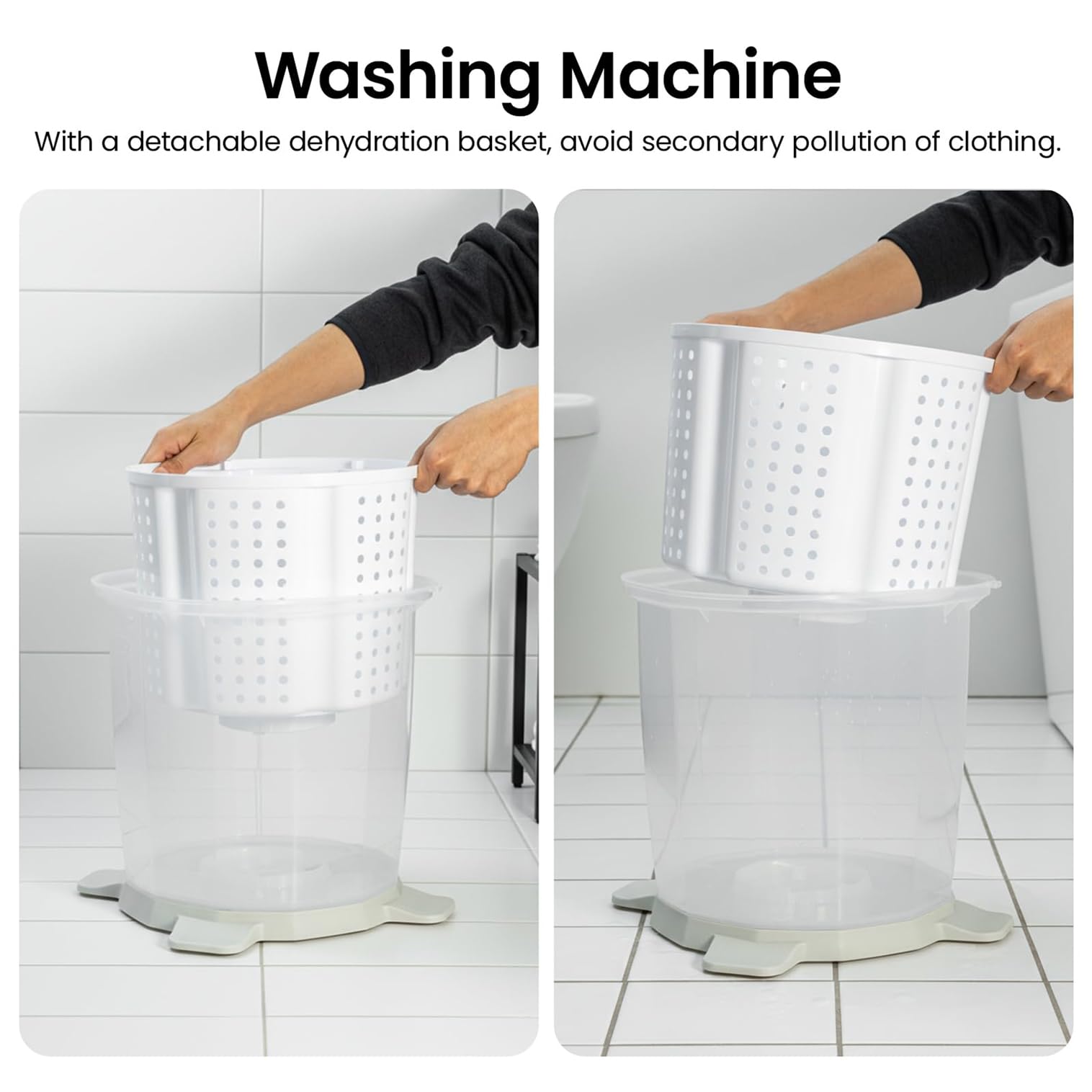 Lavatrice Manuale Con Cestello Di Disidratazione Rimovibile, Mini Lavatrice Portatile A Manovella E Centrifuga, Lavatrice 2 In 1, Non Richiede Elettricità, Per Appartamento Dormitorio