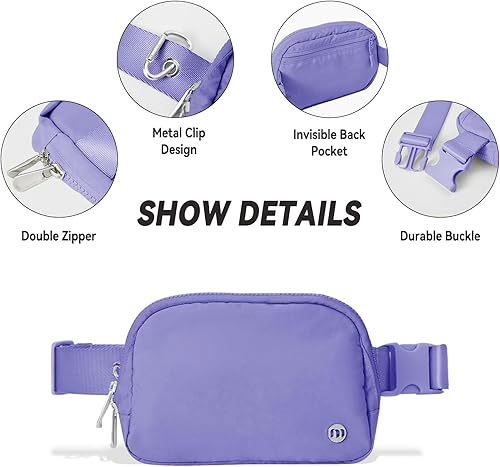 Miniatura 3 de Mum's Memory Minicangurera impermeable para mujer, de nailon casual, para viajes, correr, senderismo y ciclismo, Púrpura, Moda, Deportes, Tendencia,