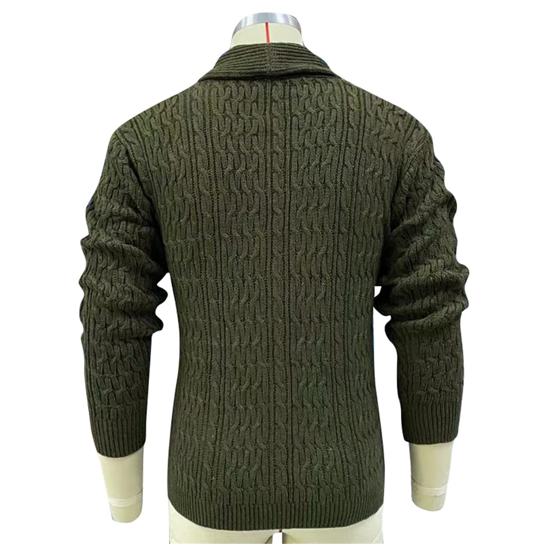 Zadaos Chaqueta de punto vintage para hombre, suéter de punto para otoño, invierno, botón de negocios, chaqueta casual, Nmy128green, XL