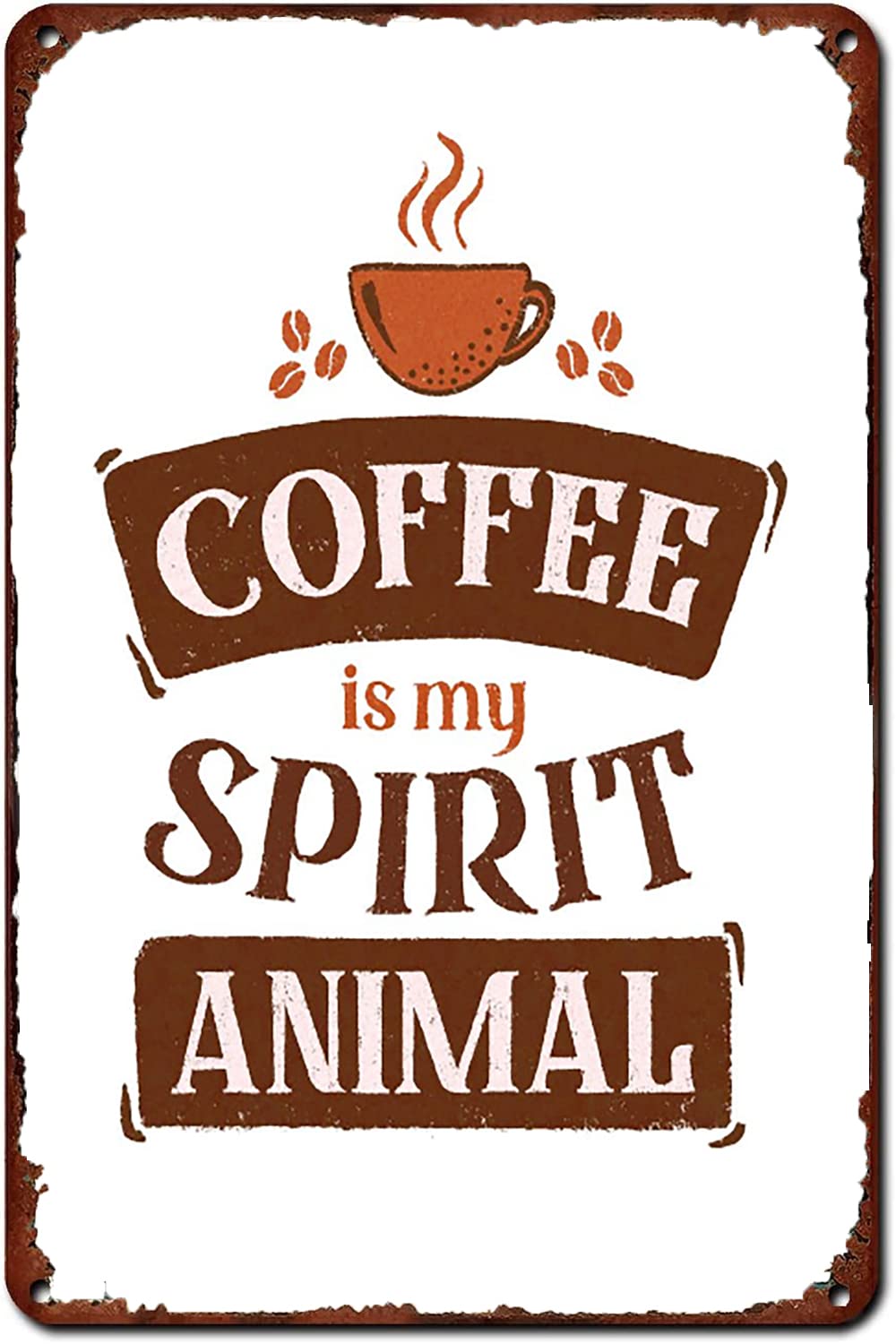 Coffee Themed Retro Metal Plaque, Coffee Enthusiast Personality Slogan Wall Sign, Home Cafe Decor, 8x12 Inch